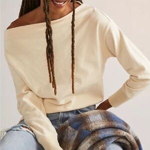 Anthropologie Pilcro Off The Shoulder Sweatshirt Size S